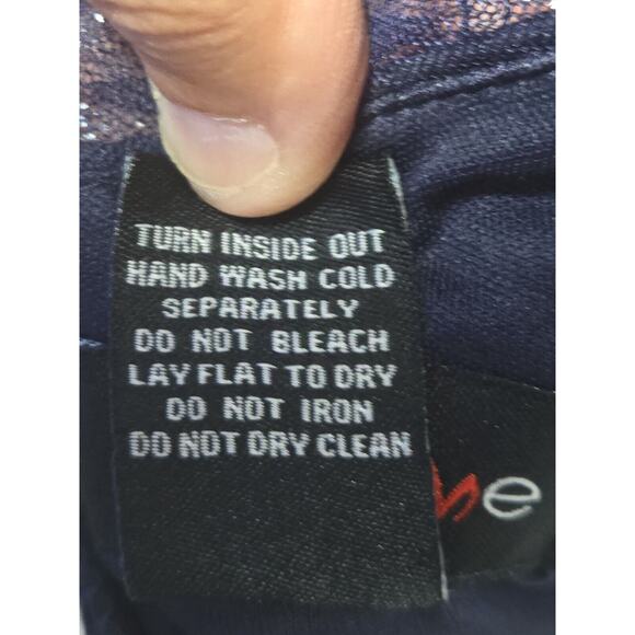 Teeze Me Navy Blue & Silver Glittered Homecoming Formal Mini Dress Size 3 - Picture 10 of 16